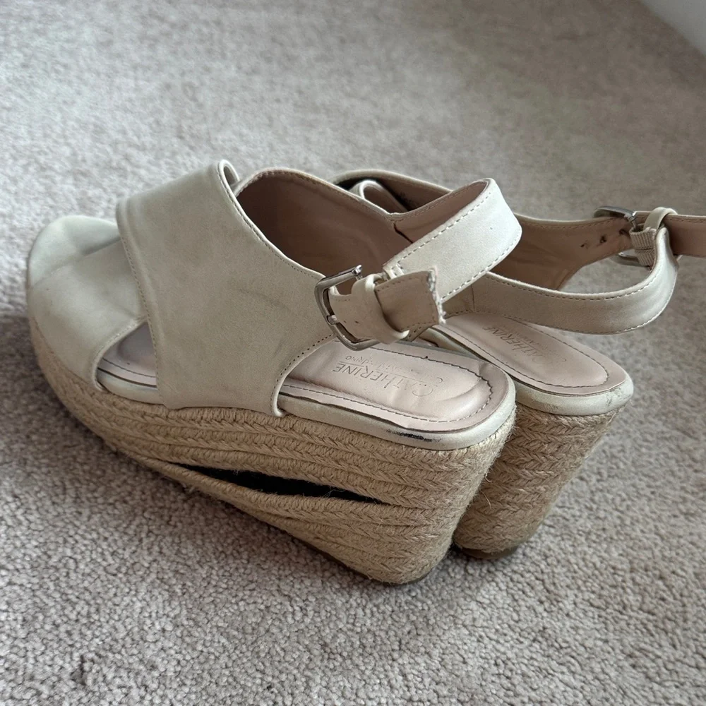 Neutral Crisscross Espadrille Wedge Sandals